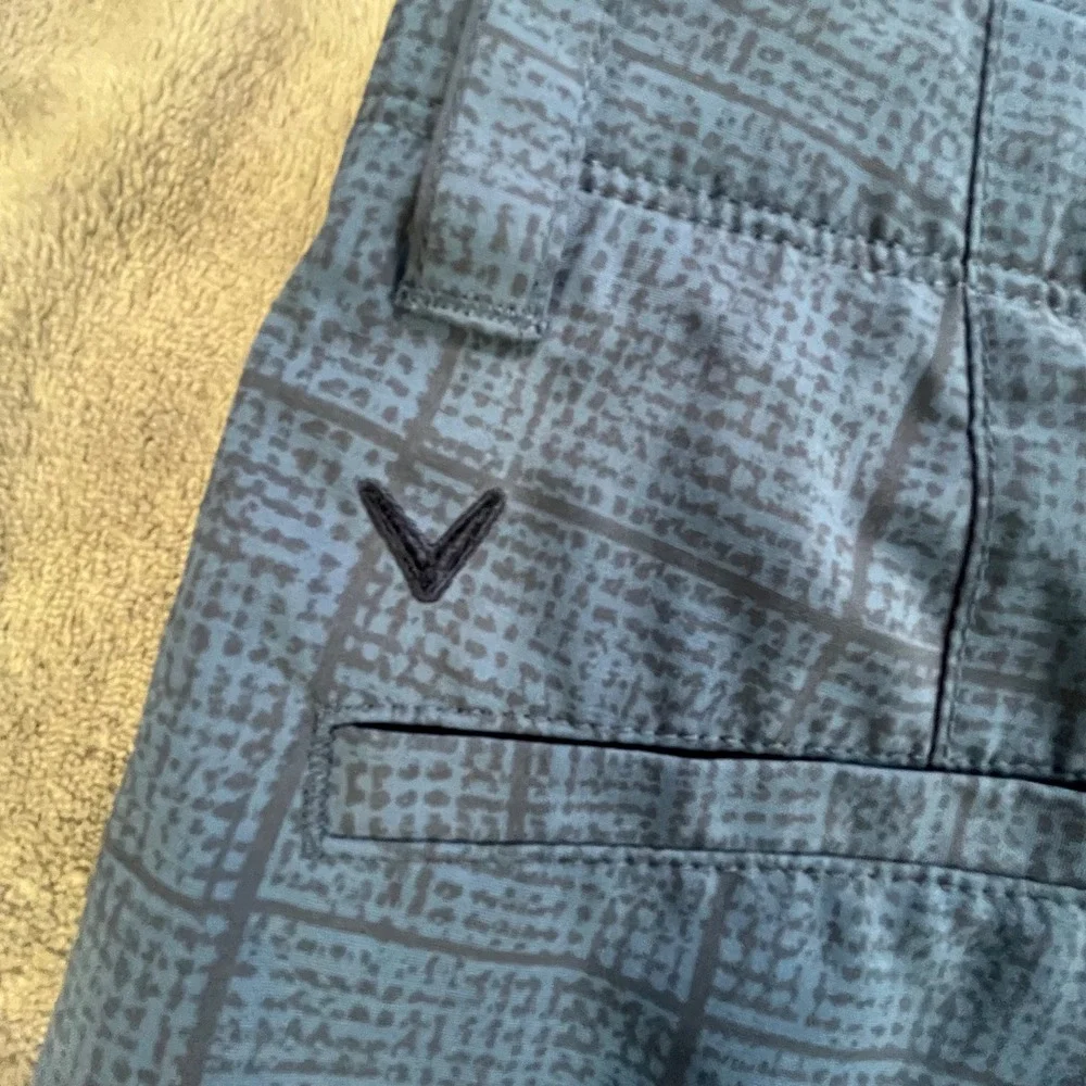 Callaway Golf‎ Shorts Mens 30 Blue Plaid Flat Front Performance Stretch Active